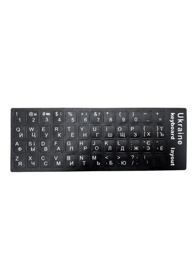 YL Model Ukrainian Cyrillic Keyboard Stickers Black Background White Letters Durable PVC Matte Reusable - Image 5